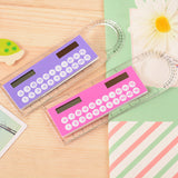 Solar Mini Calculator Magnifier thin Ruler for Office